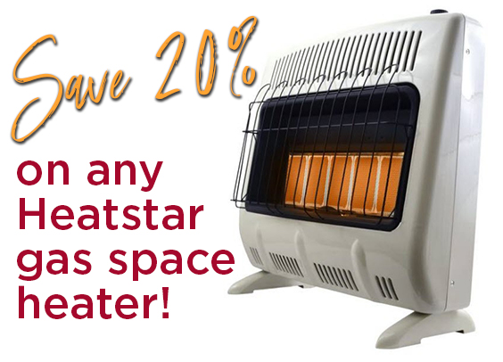 Save 20% on any Heatstar gas space heater!