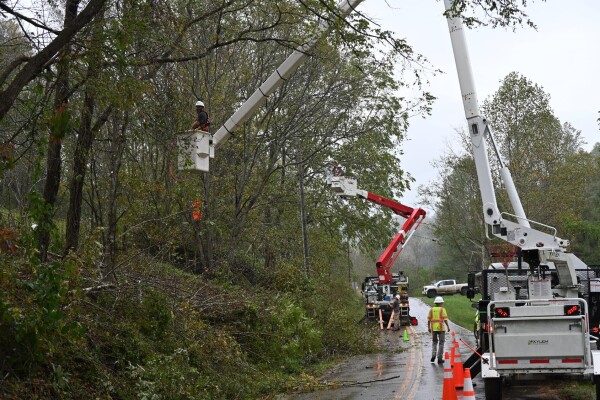 Crews working to restore power outages which impacted 63,000 at the height. As of 4:30 pm Friday, Oct. 11, outages are down to  1,140