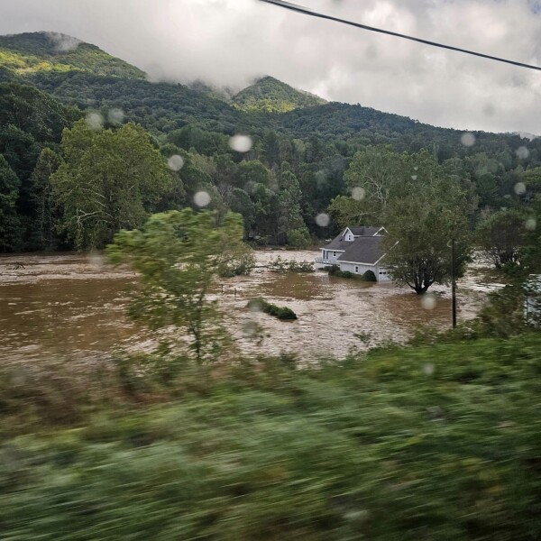 Helene left catastrophic damage in its wake such as this view from Ashe County